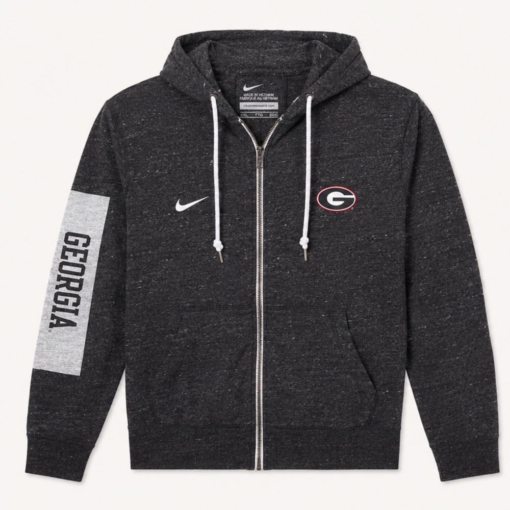 Nike Georgia Bulldogs Full Zip Hoodie Men XL/ XXL Charcoal NCAA Fanwear Athletic